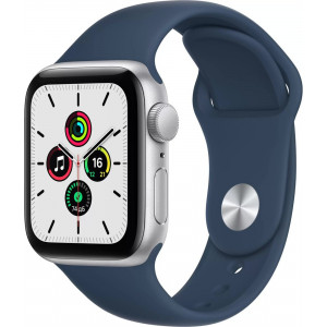 Apple Watch SE GPS 40mm Aluminum Case with Sport Band Silver/White (LL)
