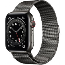 Apple Watch Series 6 44mm Stainless Steel Case with Milanese Black