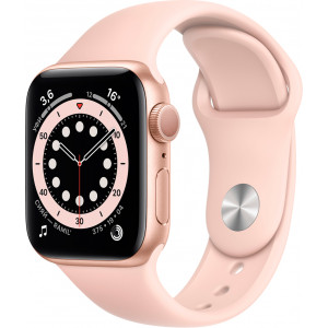 Apple Watch Series 6 GPS 40mm Aluminum Case with Sport Band Gold/Pink (MG123RU/A)