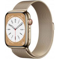 Apple Watch Series 8 41mm Stainless Steel Case with Milanese Gold