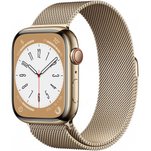 Apple Watch Series 8 41mm Stainless Steel Case with Milanese Gold Apple Watch Series 8 41mm Stainless Steel Case with Milanese Gold