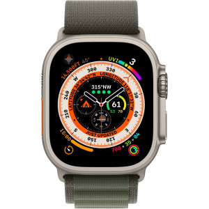 Apple Watch Ultra 49 mm Titanium Case, Alpine Loop Green (Medium, 145–190 mm) Green Apple Watch Ultra 49 mm Titanium Case, Alpine Loop Green (Medium, 145–190 mm) Green